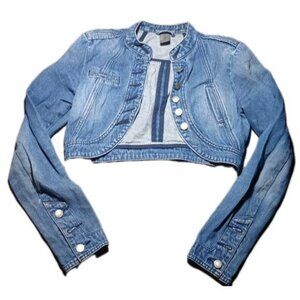 Cropped Jeans Jacket Women's Size Medium